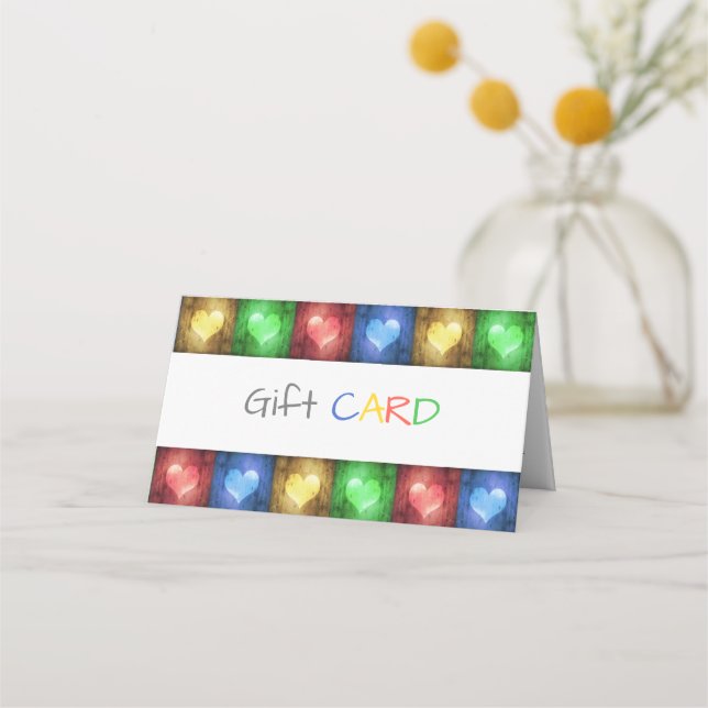 Rustiskt färgat kort på Alla hjärtans dag (Framsida)