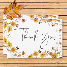 Rustiskt fet Fall Blommigt Utandning Bröllop Tack Kort