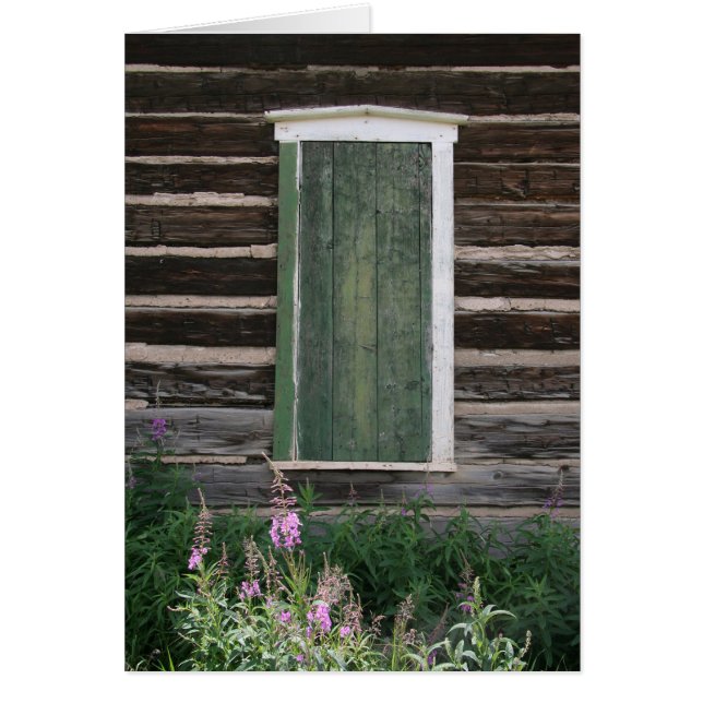 Rustiskt fönsterkort hälsningskort (Framsidan)