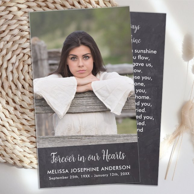 Rustiskt foto för memorial Funeral Prayer Card (Skapare uppladdad)