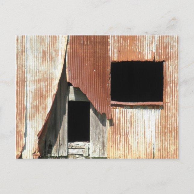 Rustiskt foto från Barn Gamle Byggnad Window Vykort (Framsida)