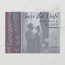 Rustiskt foto och flytande Spara datumet Bröllop Meddelande Vykort