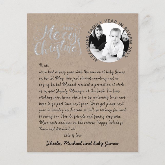 Rustiskt fotoår i Vintagen Granska handskriven (Framsida)