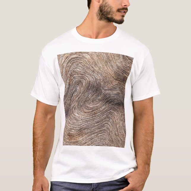Rustiskt gammalt trä, texturerad bakgrund t shirt (Framsida)