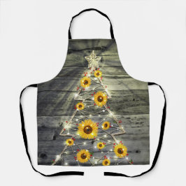 Rustiskt Grått Trä Solrosblomma Julgran Helgdag