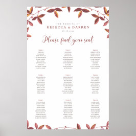 Rustiskt Höst löv höstsätesdiagram Poster