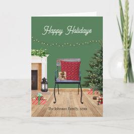 Rustiskt julläge med inbyggt gratulationskort tack kort