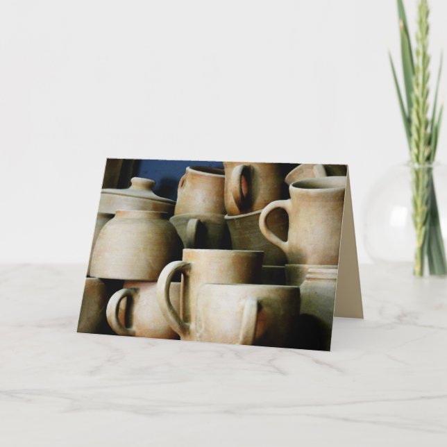 Rustiskt keramiskt kort för tom Kopp och Mugg (Framsida)