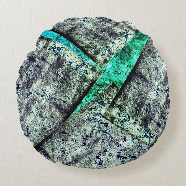 Rustiskt kolsmutsigt oorganiserat lagrar på stenbr rund kudde (Framsidan)