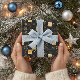 Rustiskt läder och Denim jul Mönster Presentpapper