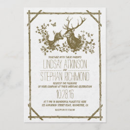 Rustiskt landsbyggsbröllop inbjudan med hjort