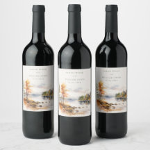 Rustiskt linnetryck med fall sjö Bröllop