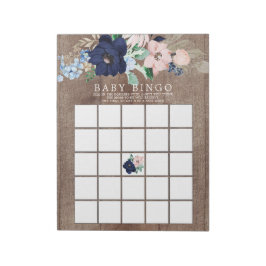 Rustiskt marint blått och  babystölder Bingo-spel Anteckningsblock