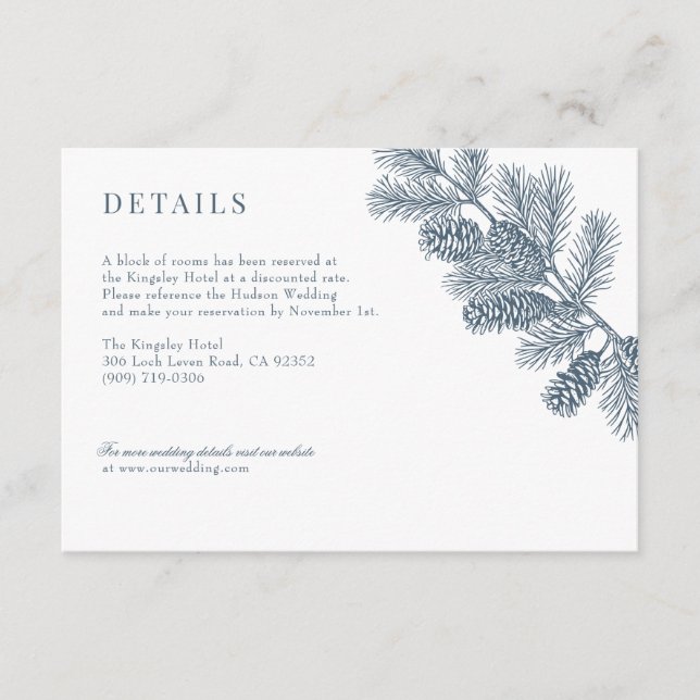 Rustiskt minimalistiskt Winter Wedding-information Tilläggskort (Framsida)