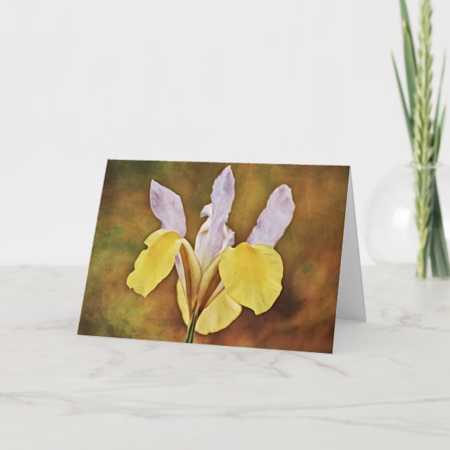Rustiskt nederländskt Iris Flower Art Note Card Kort (Framsida)