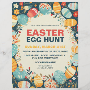 Rustiskt och färgstarkt Påskägg Hunt Reklamblad