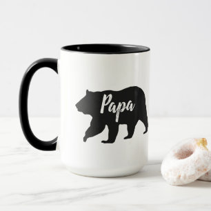 Rustiskt Pappa Bear Simple Black and White Mugg