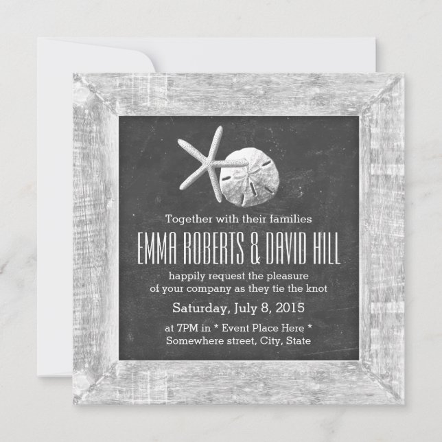 Rustiskt Ram säcksblomma Inbjudningar (Framsida)