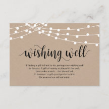 Rustiskt skript, sträng ljus, Bröllop Wishing well