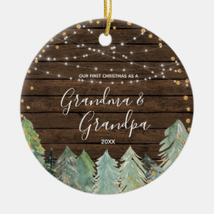 Rustiskt trä Mormor God jul Ornament