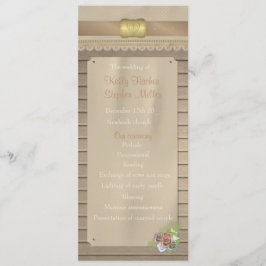 Rustiskt trä och cowboybröllopsprogram bälte program