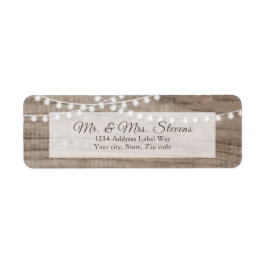 Rustiskt trä och ljus returadress etikett
