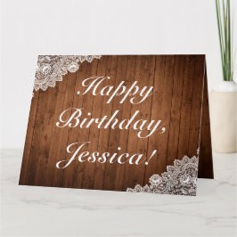 Rustiskt trä och Snöre-Hälsning i Grattis på födel Kort