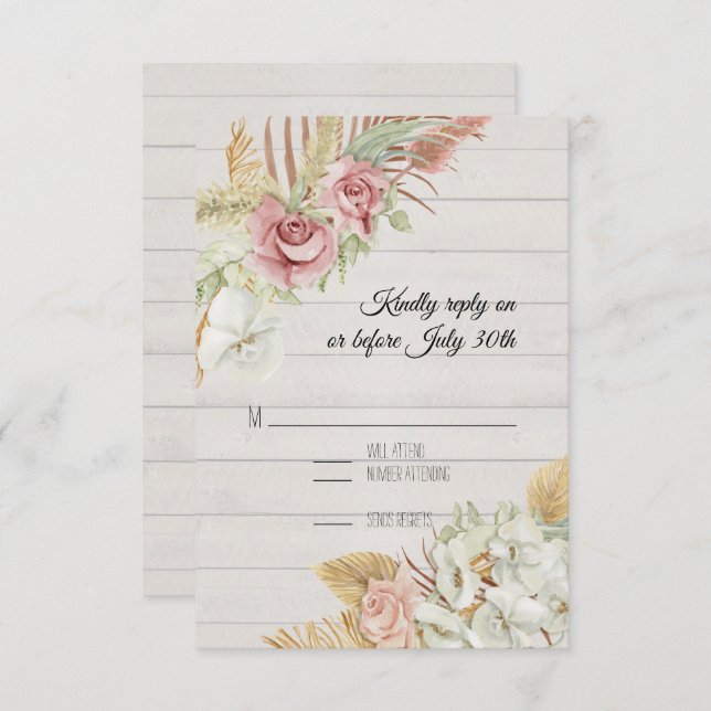 Rustiskt trä Pampas Handflatan Ro Utandning av uta OSA Kort (Fram/baksida)