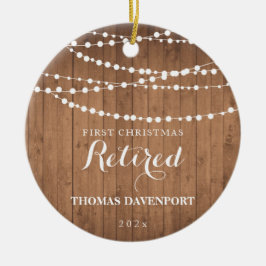 Rustiskt trä, pensionerad 1:a julkeramiska prydnad julgransprydnad keramik