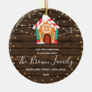 Rustiskt trä Vår första jul i vårt nya hem Julgransprydnad Keramik