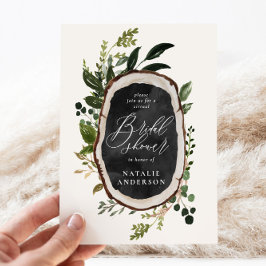 Rustiskt träsegment virtuella inbjudningskort för 