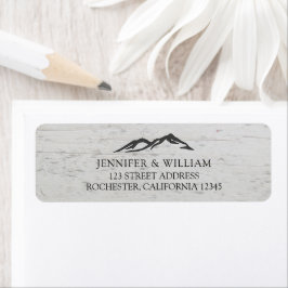 Rustiskt träslag, bröllop returadress etikett