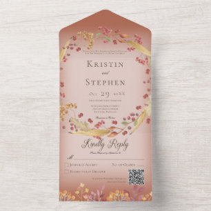Rustit Autumn Löv & Berry Wand Rust QR Kod