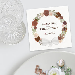 Rustit Autumn Ro WAN Elegant bröllop Pappersservett