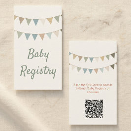 Rustit bunting babydusch QR-kodregistreringskort Tilläggskort