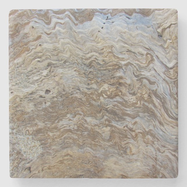 Rustit Driftwood Wooden Mönster Vågigt Woodgrain Stenunderlägg (Framsidan)