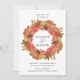 Rustit Höst löv Fall Wandeine Bröllop Inbjudningar
