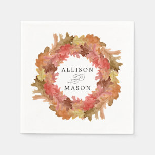 Rustit Höst löv Fall Wandeine Bröllop Pappersservett