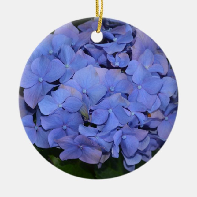 Rustit Lila Hydrangea macrophylla Julgransprydnad Keramik (Framsidan)