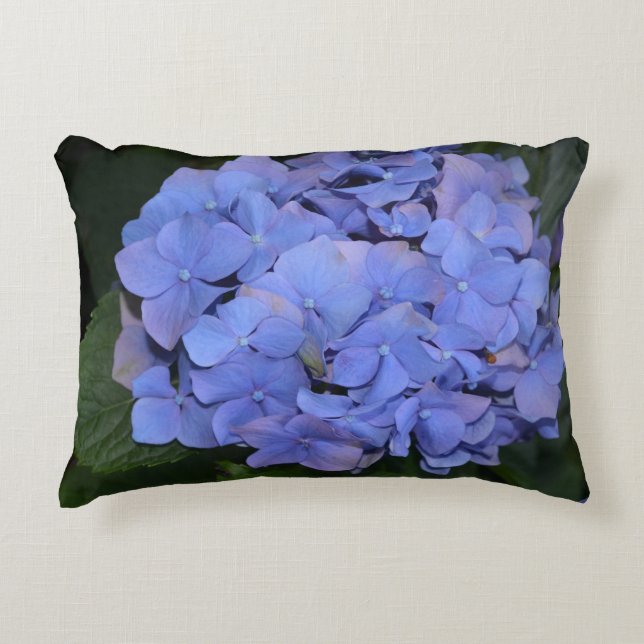 Rustit Lila Hydrangea macrophylla Prydnadskudde (Framsidan)