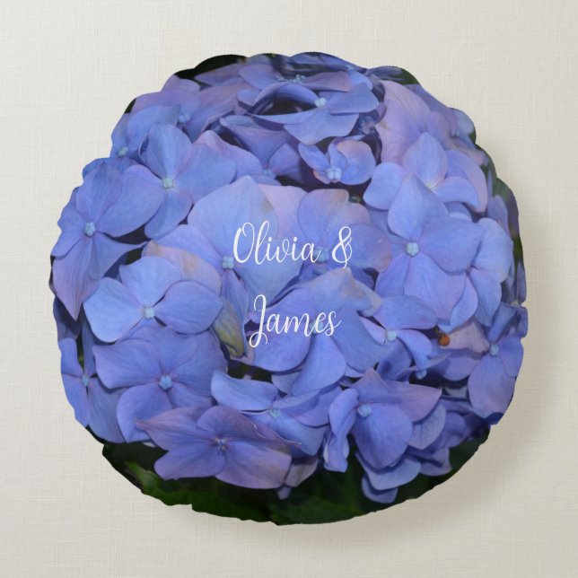 Rustit Lila Hydrangea macrophylla Rund Kudde (Framsidan)