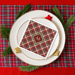 Rustit Red Grönt Play Monogram Pappersservett