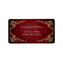 Rustit Red guld ram Adressetikett