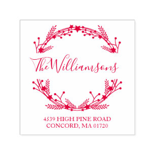 Rustit Red-julen Wandemin Namn Returadress Självfärgande Stämpel