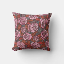 Rustit Ro Blommönster Rosa Orange Taupe Grått