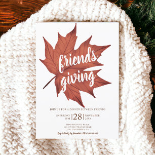 Rustit rödbrun maple löv thanksgiving inbjudningar