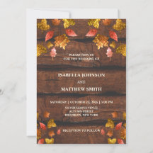 Rustit rödbrunt guld löv faller hösten Bröllop