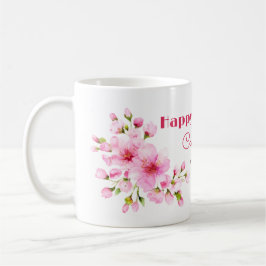Rustit Rosa Cherry Blommar Sakura Blommigt Birthda Kaffemugg