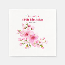 Rustit Rosa Cherry Blommar Sakura Blommigt Birthda Pappersservett