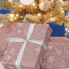 Rustit Rosa Doodle jul Sleigh Mönster Presentpapper